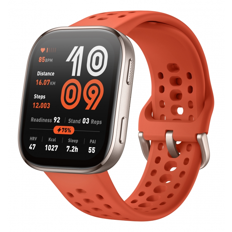 Amazfit Bip 6 Red 5 cm (1.97") AMOLED Digital 390 x 450 Pixel Touchscreen Gold GPS