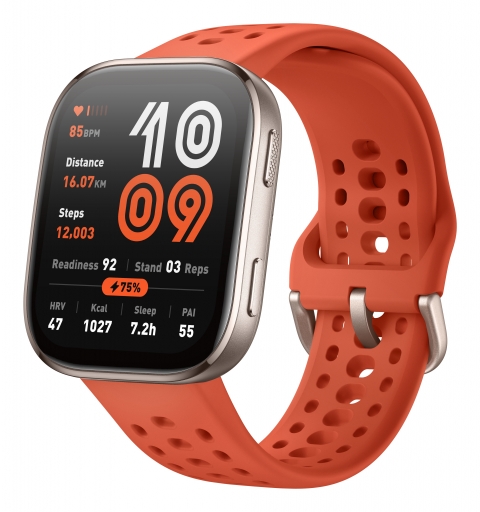 Amazfit Bip 6 Red 5 cm (1.97") AMOLED Digital 390 x 450 Pixel Touchscreen Gold GPS
