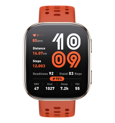 Amazfit Bip 6 Red 5 cm (1.97") AMOLED Digital 390 x 450 Pixel Touchscreen Gold GPS
