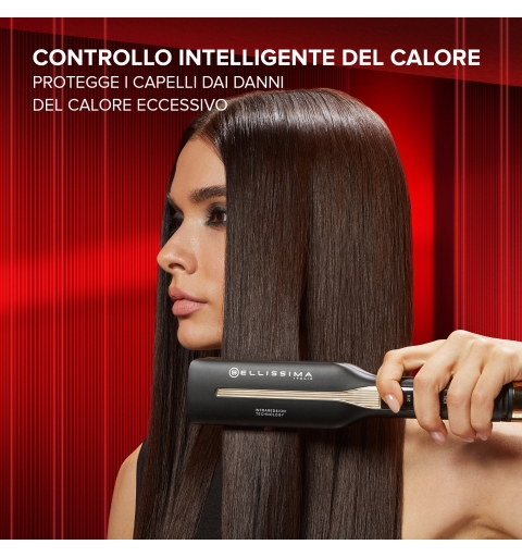 Bellissima Imetec Absolute, Piastra per capelli professionale con piastre 4XL, Infrarossi e tecnologia a ioni, Controllo del