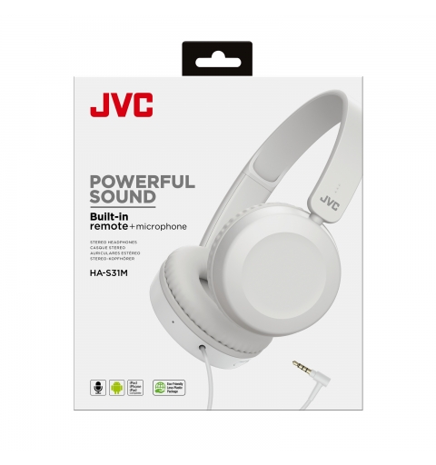 JVC HA-S31M-W Casque Avec fil Arceau Appels Musique Blanc