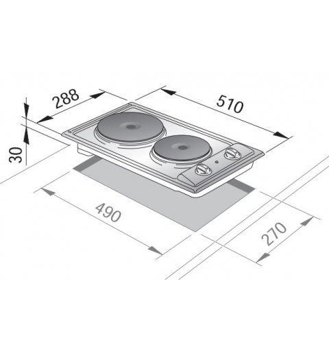 De’Longhi I 23-2 ER plaque Acier inoxydable Intégré 30 cm Plaque scellée 2 zone(s)
