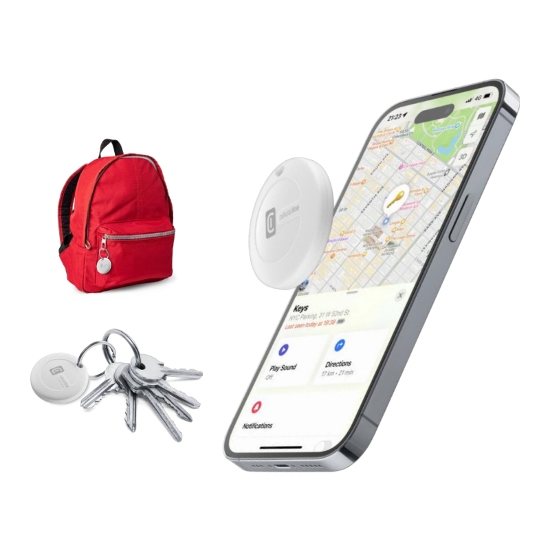 Cellularline Tracy - Designed for iOS Dispositivo per trovare oggetti compatibile con tecnologia Apple Find My