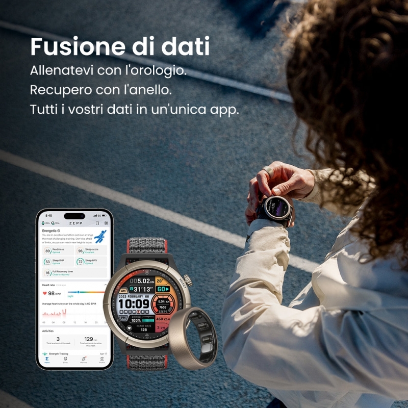 Amazfit Helio Ring No Smart ring activity tracker Titanium