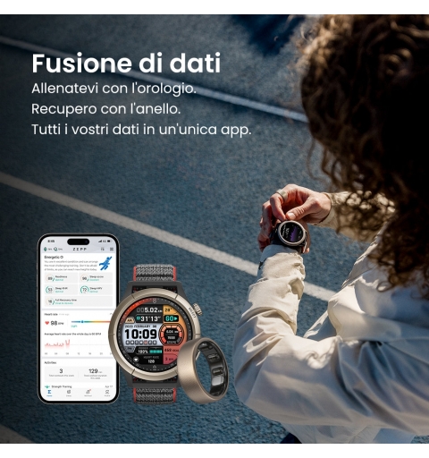 Amazfit Helio Ring No Smart ring activity tracker Titanium