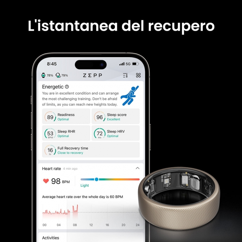 Amazfit Helio Ring No Smart ring activity tracker Titanium