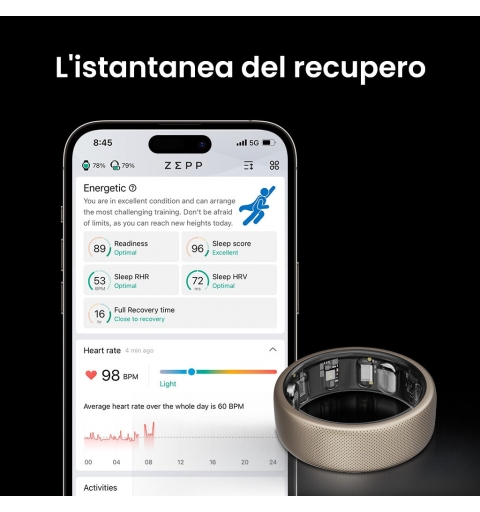 Amazfit Helio Ring No Smart ring activity tracker Titanium