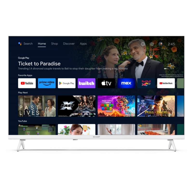 Sharp 32" HD Ready Android TV 81.3 cm (32") Smart TV Wi-Fi White