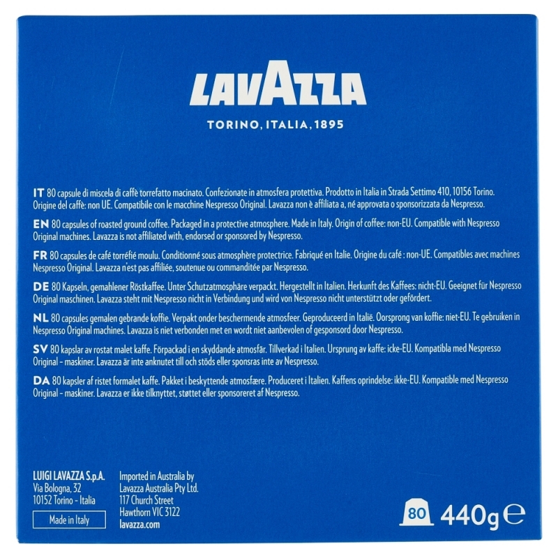 Lavazza 7021 Kaffeekapsel & Kaffeepad Dunkle Röstung 80 Stück(e)