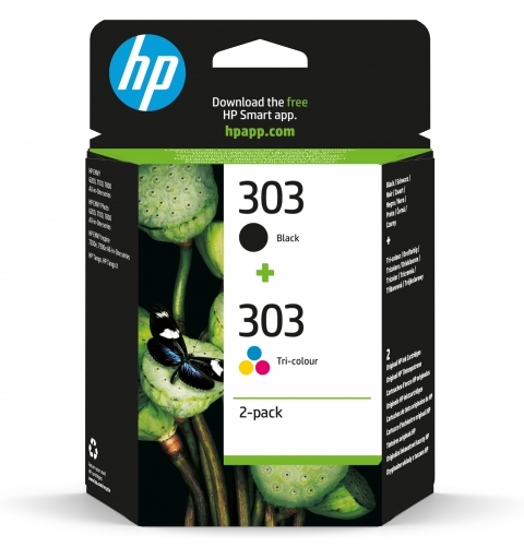 HP Confezione da 2 cartucce di inchiostro nero in tricromia originali 303