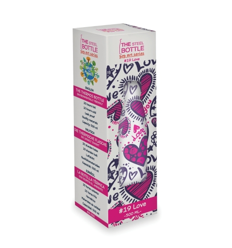 The Steel Bottle Love Tägliche Nutzung 500 ml Edelstahl Mehrfarbig