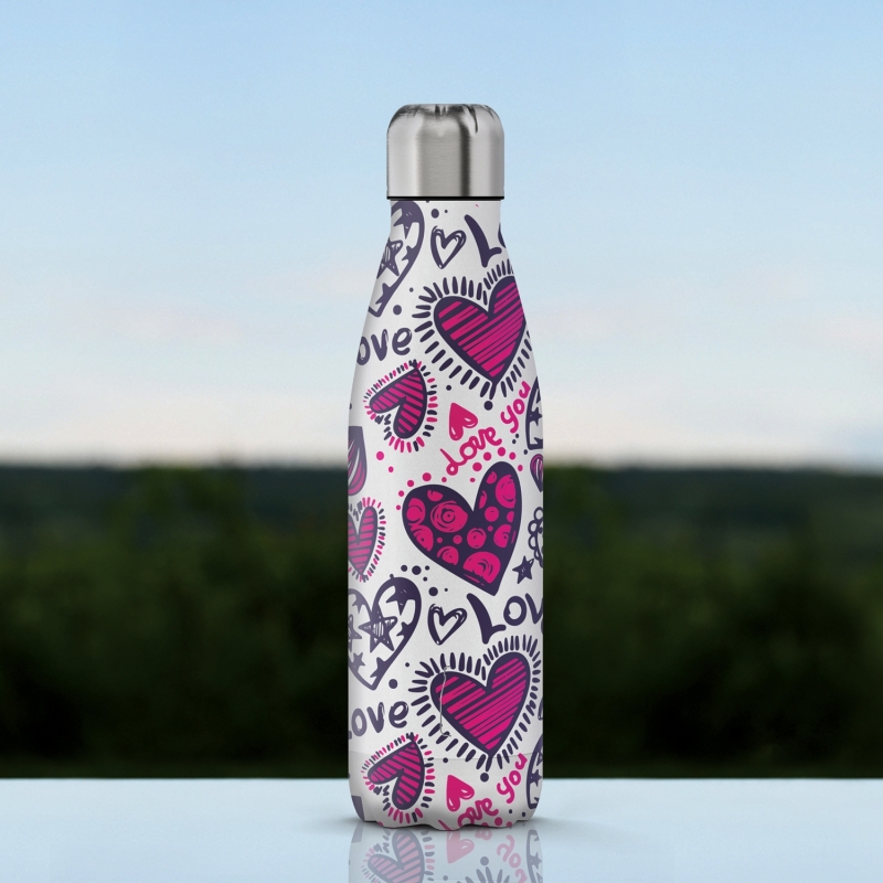 The Steel Bottle Love Tägliche Nutzung 500 ml Edelstahl Mehrfarbig