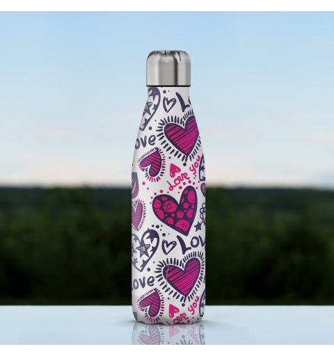 The Steel Bottle Love Tägliche Nutzung 500 ml Edelstahl Mehrfarbig