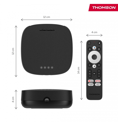 Thomson BOX PLUS 270G Smart TV box Grigio 4K Ultra HD 32 GB Wi-Fi Collegamento ethernet LAN
