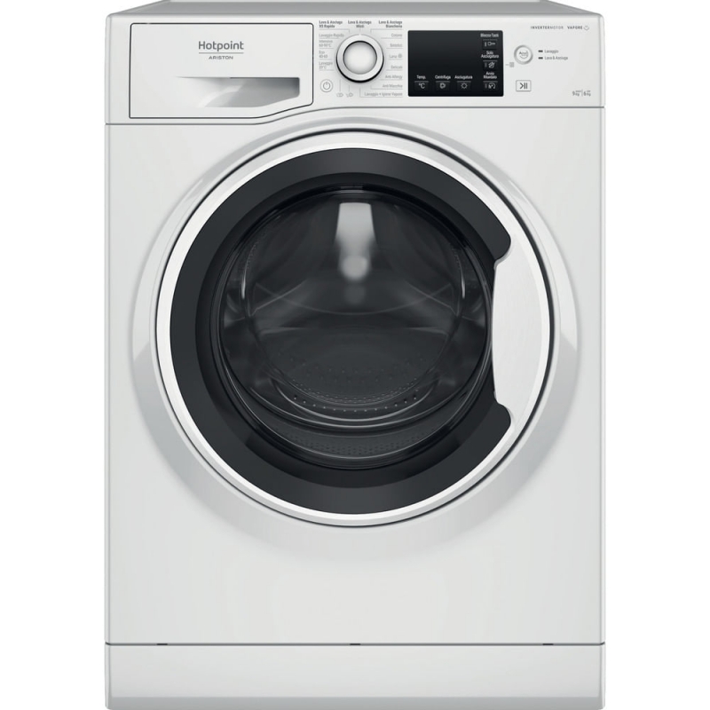Hotpoint NDBR 984469 WA IT machine à laver avec sèche linge Pose libre Charge avant Blanc C