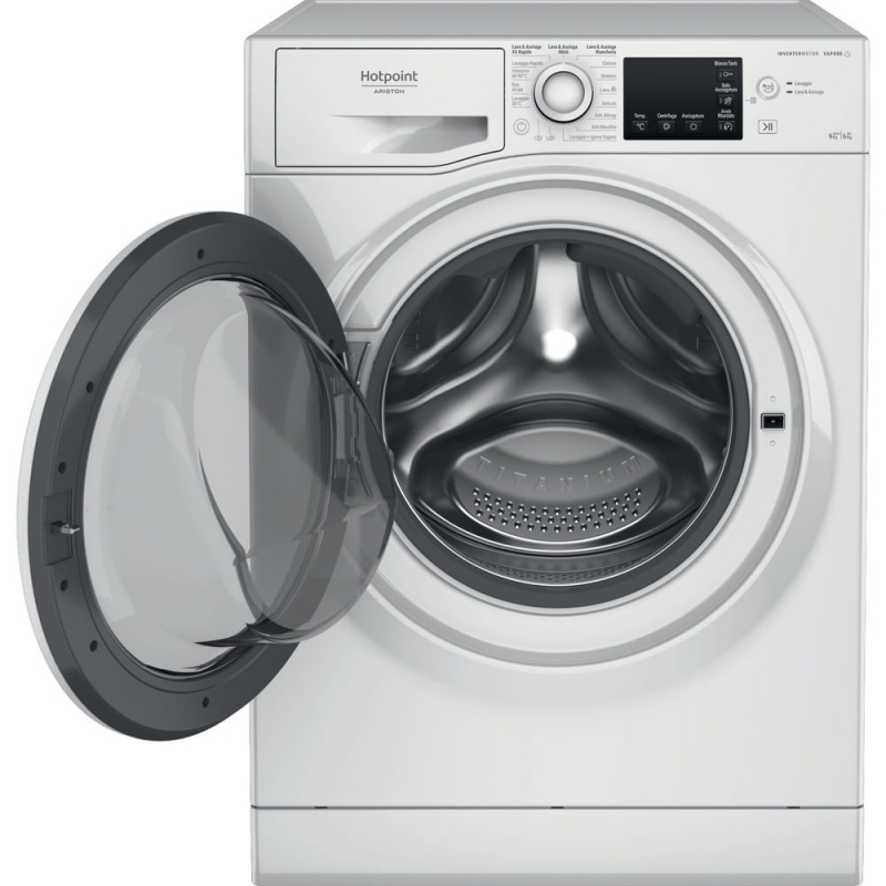 Hotpoint NDBR 984469 WA IT machine à laver avec sèche linge Pose libre Charge avant Blanc C