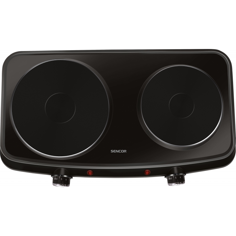 Sencor SCP 2254BK-EUE4 hob Black Countertop Sealed plate 2 zone(s)