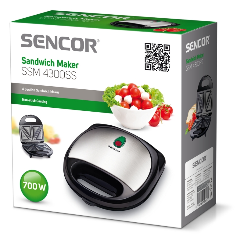 Sencor SSM 4300SS sandwichera 700 W Acero inoxidable