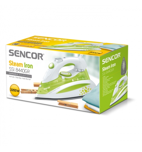Sencor SSI 8440GR fer à repasser 2200 W Vert, Blanc