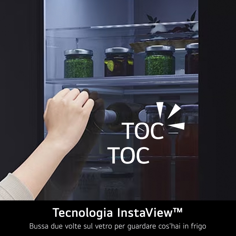 LG InstaView GMG960MBJE Frigorifero Multidoor , Classe E, 638L, Wi-Fi, UVnano, Acciaio