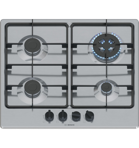 Bosch Serie 4 PGH6B5K60 plaque Acier inoxydable Intégré 58 cm Gaz 4 zone(s)