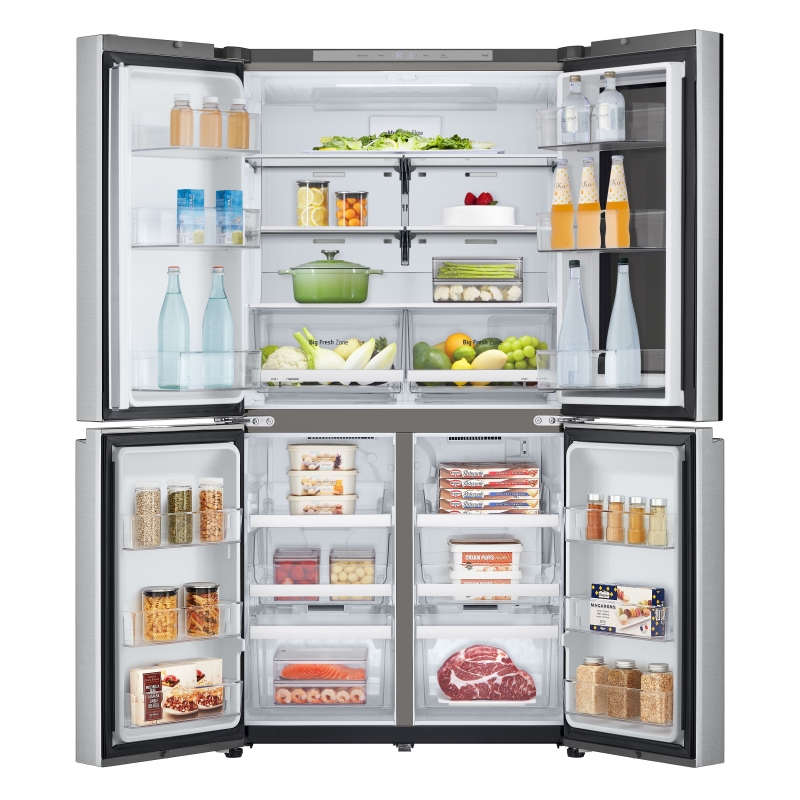 LG InstaView GMV960MBDE side-by-side refrigerator Freestanding 666 L E Silver