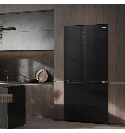 Hisense RQ768N4GBE Side-by-Side Kühlkombination Freistehend 591 l E Schwarz