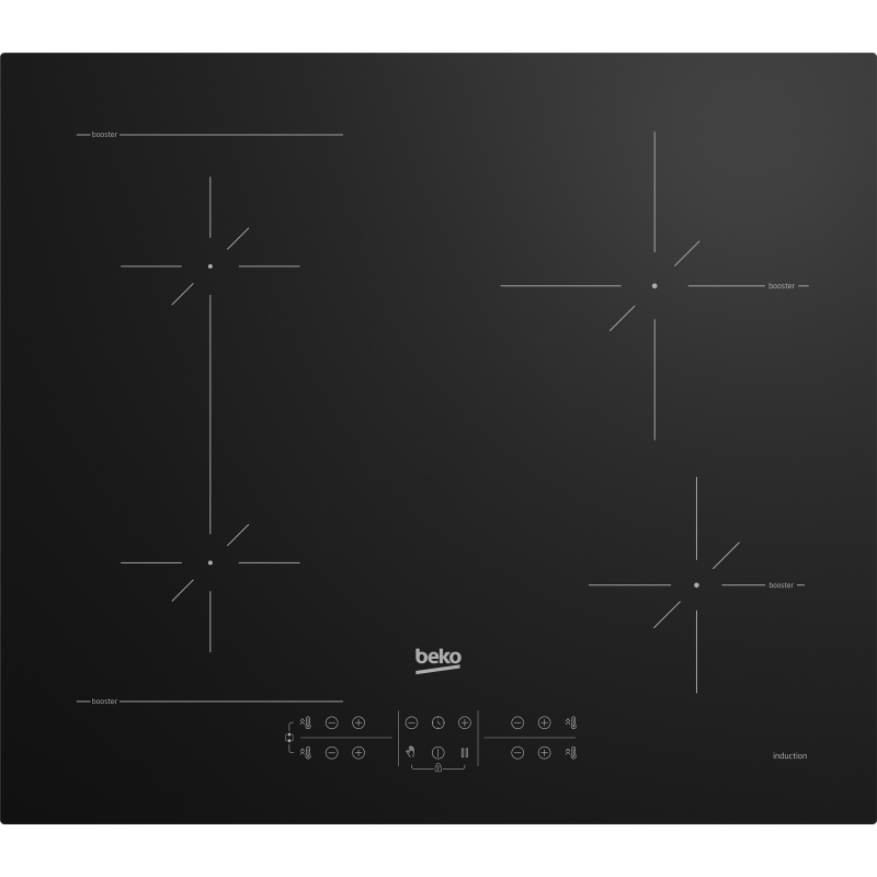 Beko HII64200SFMT Black Built-in 59 cm Zone induction hob 4 zone(s)
