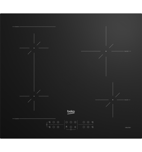 Beko HII64200SFMT Black Built-in 59 cm Zone induction hob 4 zone(s)