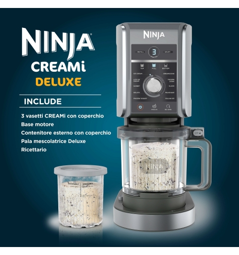 Ninja CREAMi Deluxe Ice cream shake maker 2.1 L 800 W Black, Grey