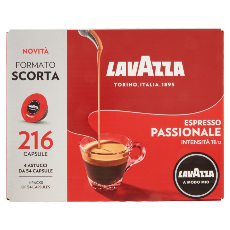 Lavazza A Modo Mio Espresso Passionale Capsule de café Café fortement torréfié 216 pièce(s)
