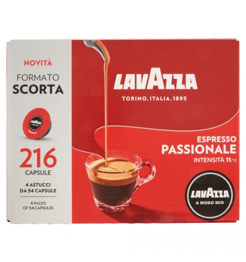 Lavazza A Modo Mio Espresso Passionale Capsule de café Café fortement torréfié 216 pièce(s)
