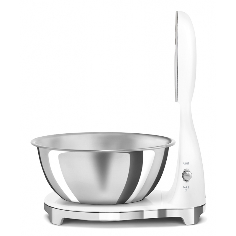 Smeg KSF01WHWW escabeaux de cuisine Chrome, Blanc Comptoir Balance de ménage électronique