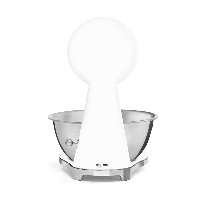 Smeg KSF01WHWW escabeaux de cuisine Chrome, Blanc Comptoir Balance de ménage électronique