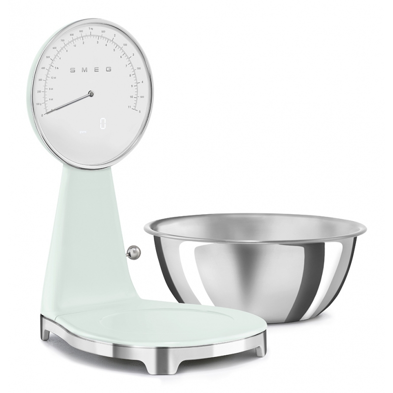 Smeg KSF01PGWW escabeaux de cuisine Chrome, Vert Comptoir Balance de ménage électronique