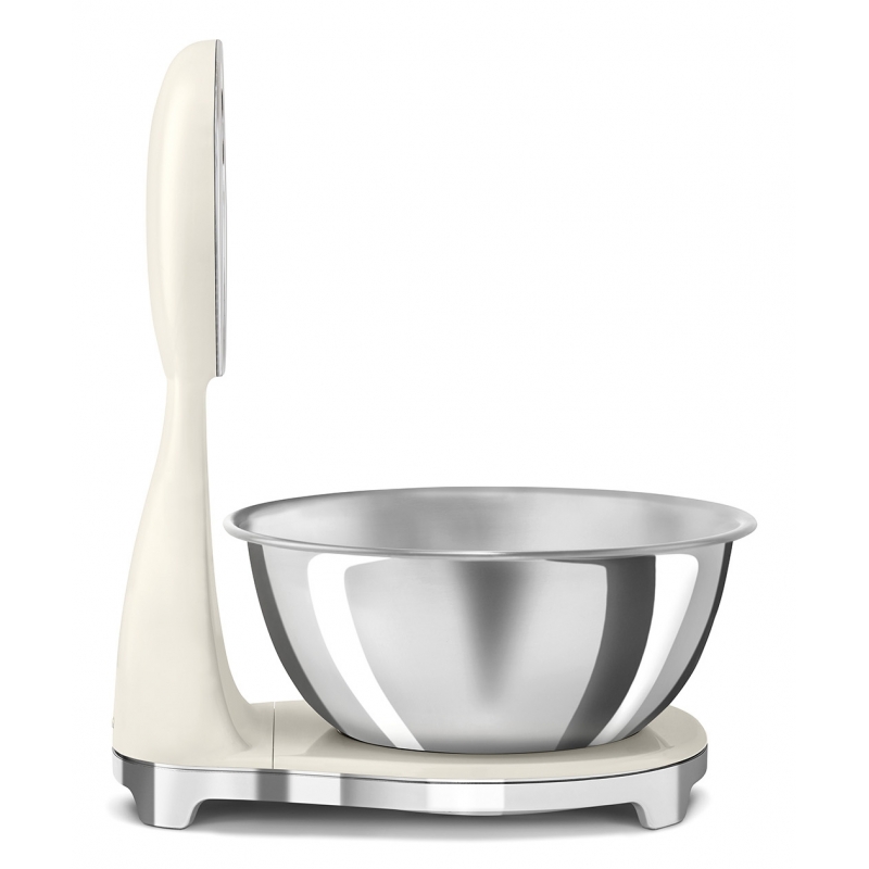 Smeg KSF01CRWW bilancia da cucina Cromo, Crema Superficie piana Bilancia da cucina elettronica
