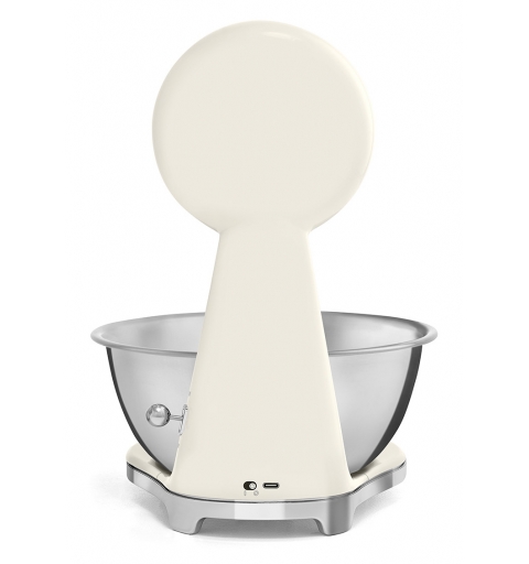 Smeg KSF01CRWW bilancia da cucina Cromo, Crema Superficie piana Bilancia da cucina elettronica