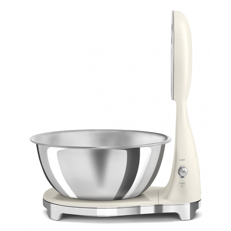 Smeg KSF01CRWW bilancia da cucina Cromo, Crema Superficie piana Bilancia da cucina elettronica