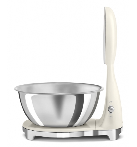 Smeg KSF01CRWW bilancia da cucina Cromo, Crema Superficie piana Bilancia da cucina elettronica