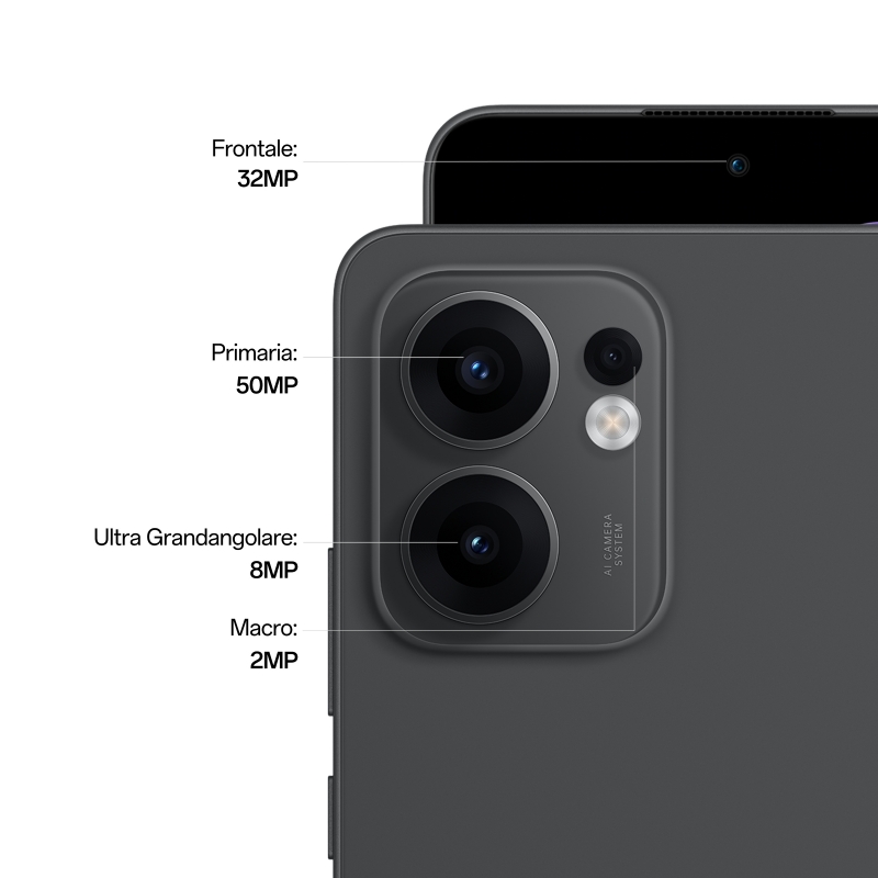 OPPO Reno13 FS 5G AI Smartphone, Tripla fotocamera 50+8+2MP, Selfie 32MP, Display 6.67” 120HZ AMOLED FHD+, 5800mAh, RAM