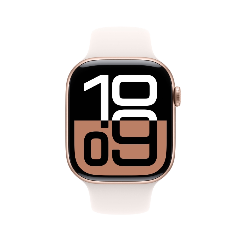 Apple Watch Series 10 Serie 10 GPS 46mm Cassa in Alluminio color Oro Rosa con Light Blush Sport Band - S M