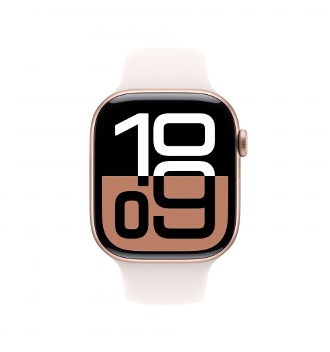 Apple Watch Series 10 Serie 10 GPS 46mm Cassa in Alluminio color Oro Rosa con Light Blush Sport Band - S M