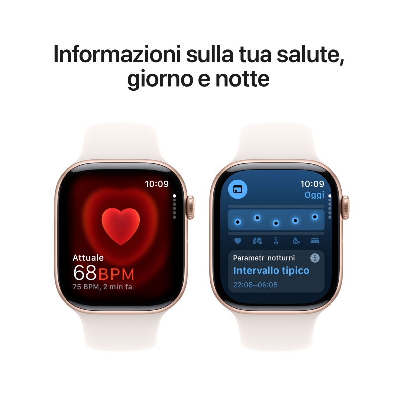 Apple Watch Series 10 Serie 10 GPS 46mm Cassa in Alluminio color Oro Rosa con Light Blush Sport Band - S M