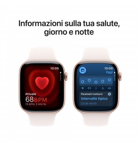 Apple Watch Series 10 Serie 10 GPS 46mm Cassa in Alluminio color Oro Rosa con Light Blush Sport Band - S M