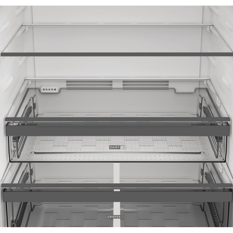 Whirlpool WHD2 6472 X4E Frigorifero doppia porta a libera installazione, Dual no frost, 70cm, Classe E, Pearl Inox, 38dbA, h187