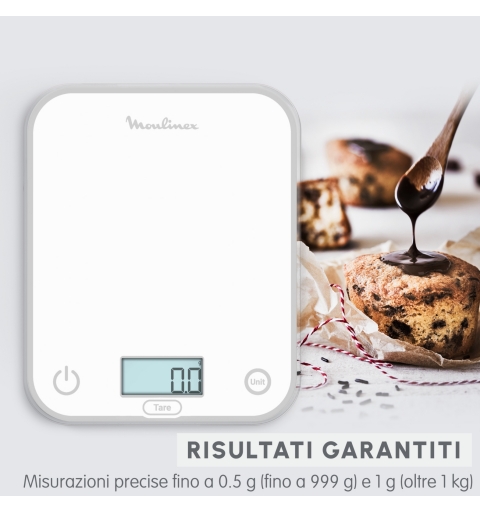 Moulinex BN50U0 báscula de cocina Blanco Encimera Rectángulo Báscula electrónica de cocina