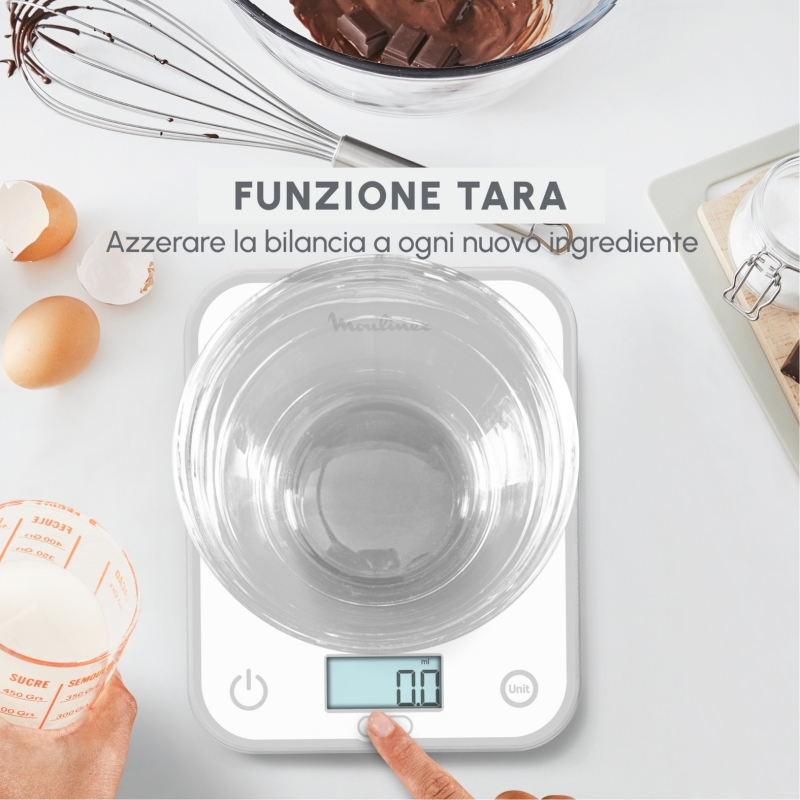 Moulinex BN50U0 báscula de cocina Blanco Encimera Rectángulo Báscula electrónica de cocina