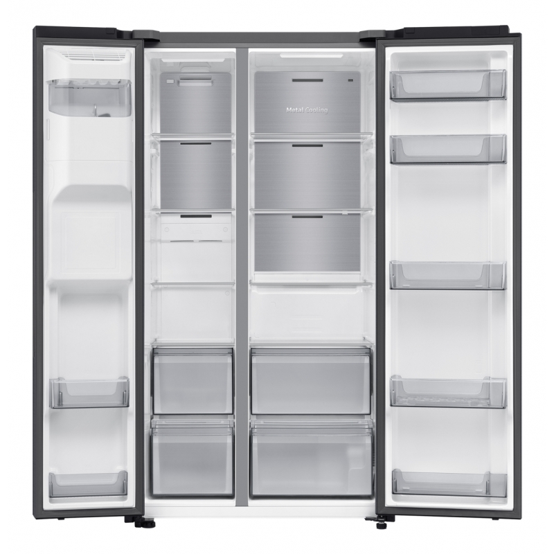 Samsung RS70F64KEF Side-by-Side Kühlkombination Freistehend 640 l E Silber