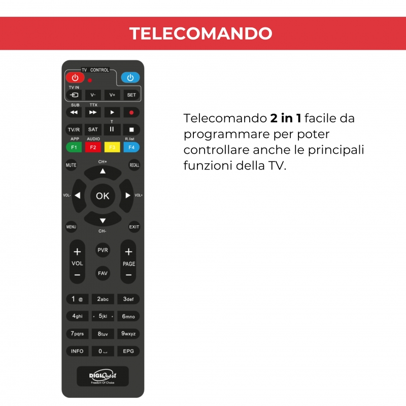 Digiquest RICD1248 descodificador para televisor Satélite Full HD Negro
