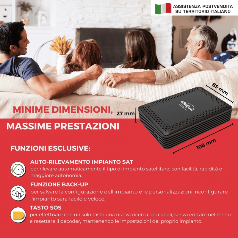 Digiquest RICD1248 descodificador para televisor Satélite Full HD Negro
